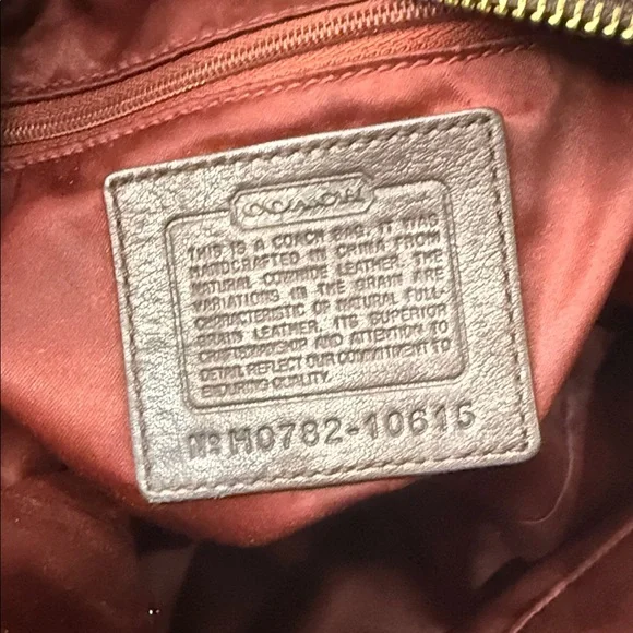 Coach Chocolate Leather Shoulder Bag with Gold Hardware - Picture 10 of 11